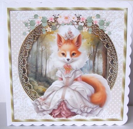 3 Princess fox card fronts/toppers 5 by Margaret McCartney