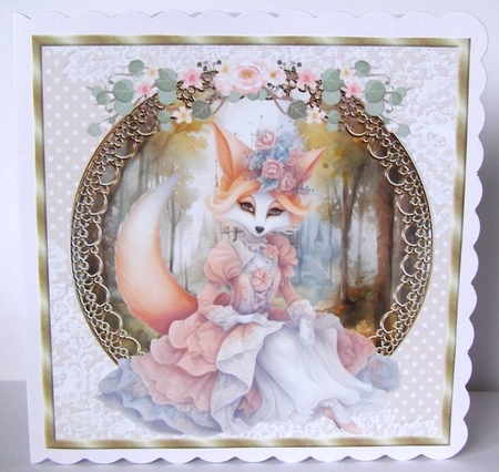 3 Princess fox card fronts/toppers 7 by Margaret McCartney