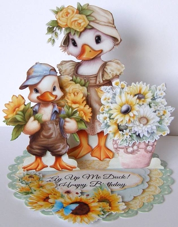Ay Up Me Duck 2 Triple Easel by Margaret McCartney