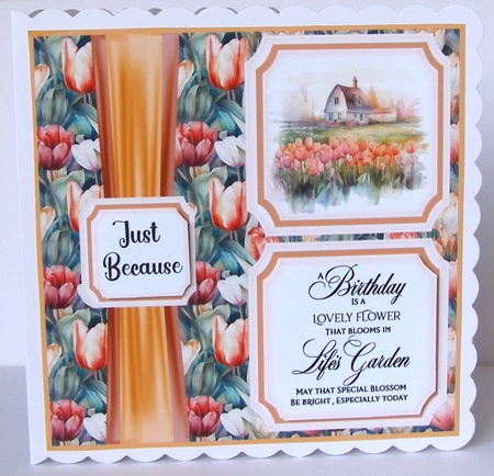 2 Panel tulips card front 3 by Margaret McCartney