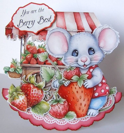 Berry Mouse-licious 1 Rocker Card by Margaret McCartney