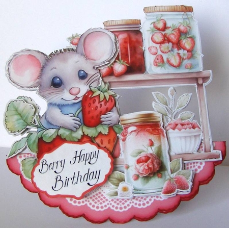 Berry Mouse-licious 2 Rocker Card by Margaret McCartney