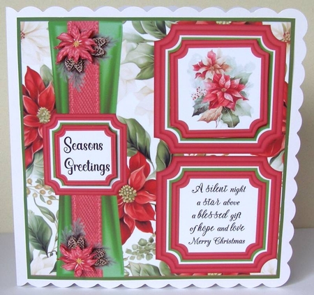 2 Panel poinsettia card front 2 by Margaret McCartney