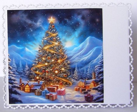 Magical Christmas Tree CARD FRONTS by Margaret McCartney