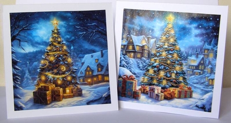 Magical Christmas Tree CARD FRONTS by Margaret McCartney