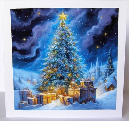 Magical Christmas Tree CARD FRONTS by Margaret McCartney