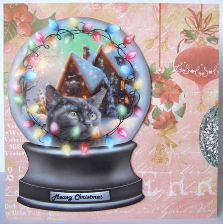 Christmas Cat Snowglobes by Margaret McCartney