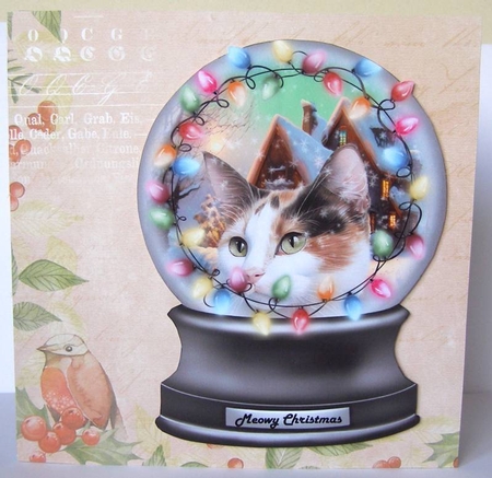 Christmas Cat Snowglobes by Margaret McCartney
