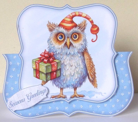 Christmas Owl Over The Edge Mini Kit    7X7 by Margaret McCartney