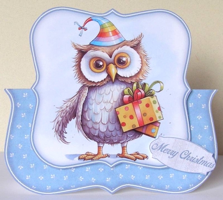 Christmas Owl Over The Edge Mini Kit    7X7 by Margaret McCartney