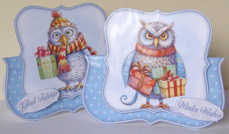 Christmas Owl Over The Edge Mini Kit    7X7 by Margaret McCartney