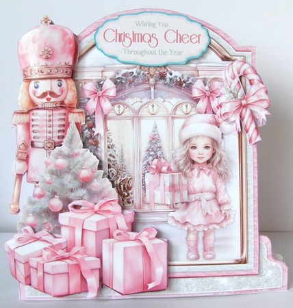 Rosey Christmas 4 XL Shaped Card Kit by Margaret McCartney