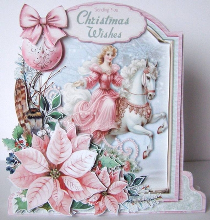 Rosey Christmas 5 XL Shaped Card Kit by Margaret McCartney