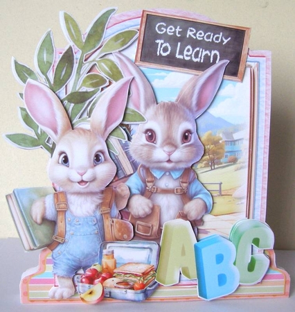 Back to School Bunnies 5 XL Shaped Card Kit by Margaret McCartney