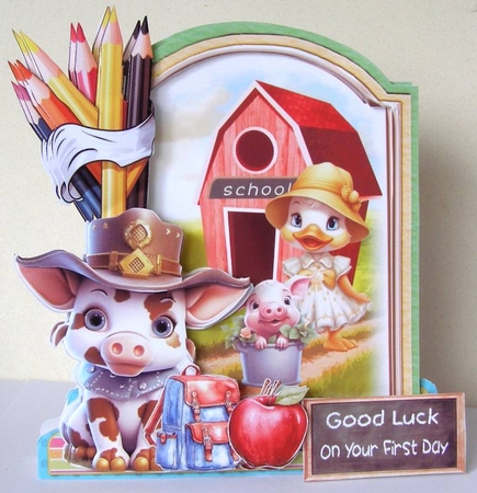Back to School on the Farm 1 XL Shaped Card Kit by Margaret McCartney