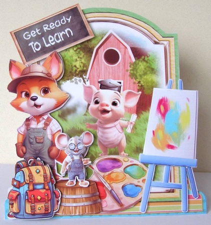 Back to School on the Farm 4 XL Shaped Card Kit by Margaret McCartney