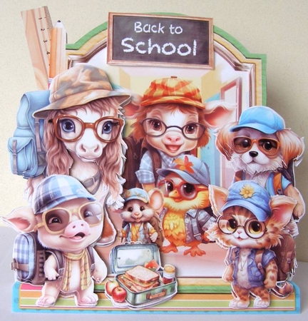 Back to School on the Farm 5 XL Shaped Card Kit by Margaret McCartney
