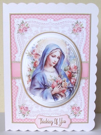 Virgin Mary Cardfront Toppers Pyramage -1 by Margaret McCartney