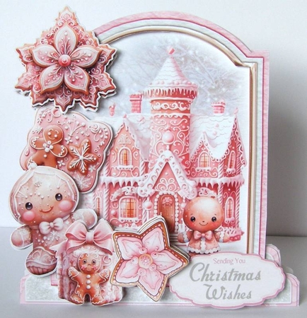 Rosey Christmas 19 XL Shaped Card Kit by Margaret McCartney