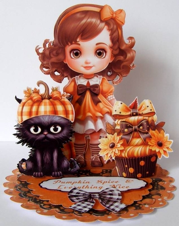 Pumpkin Spice 1 Triple Easel by Margaret McCartney