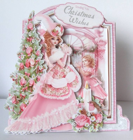 Rosey Christmas 29 XL Shaped Card Kit by Margaret McCartney