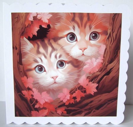 Peeking Cats BG by Margaret McCartney