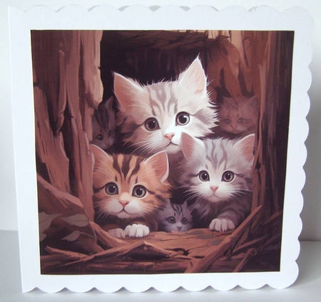 Peeking Cats BG by Margaret McCartney