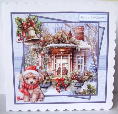 Puppy in the garden 7x7 by Margaret McCartney