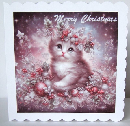 Whimsical Christmas Kitten  by Margaret McCartney