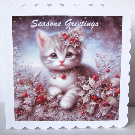 Whimsical Christmas Kitten  by Margaret McCartney