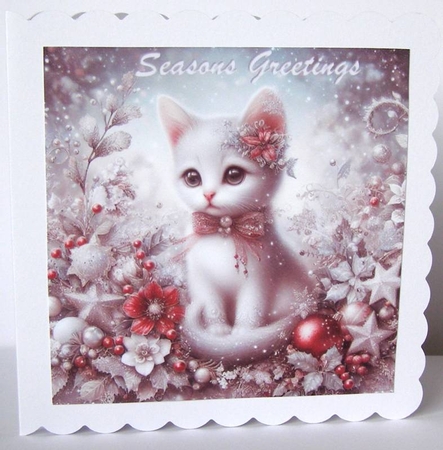 Whimsical Christmas Kitten  by Margaret McCartney