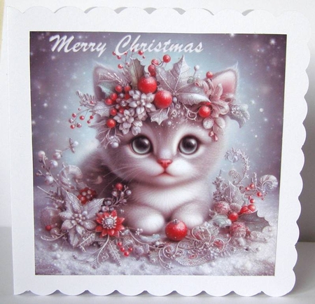 Whimsical Christmas Kitten  by Margaret McCartney