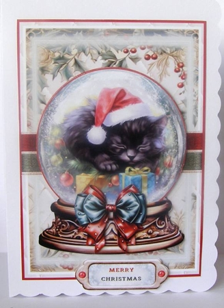 Christmas Catnap Snow Globe Mini Page Kit by Margaret McCartney