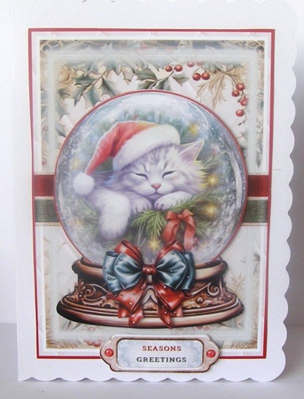 Christmas Catnap Snow Globe Mini Page Kit by Margaret McCartney