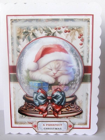 Christmas Catnap Snow Globe Mini Page Kit by Margaret McCartney