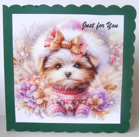  Christmas Yorkie Sweater Pup by Margaret McCartney