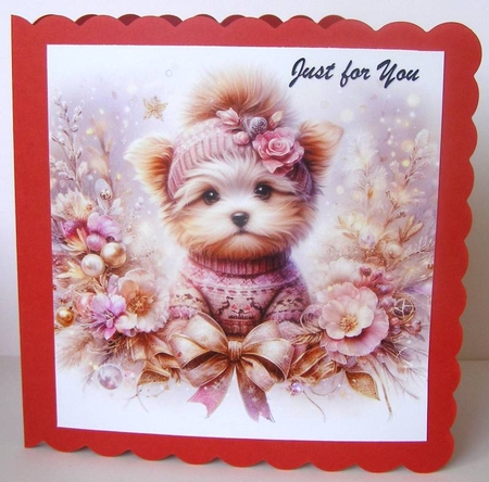  Christmas Yorkie Sweater Pup by Margaret McCartney