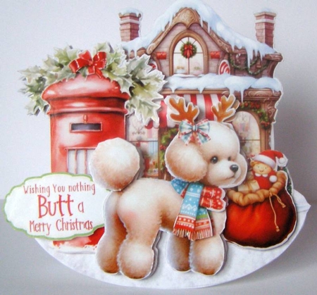 Butt its Christmas 14 Rocker Card by Margaret McCartney