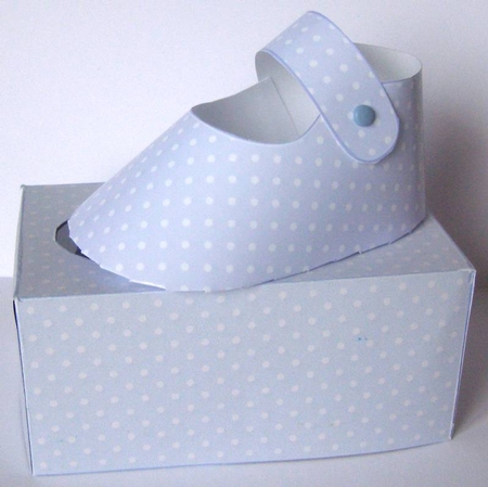 Baby Boy Shoe in a box by Margaret McCartney