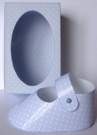 Baby Boy Shoe in a box by Margaret McCartney