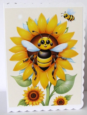 Happy Bee A4 by Margaret McCartney