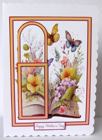 Butterflies & Books Mothers Day Bookmark Card by Margaret McCartney