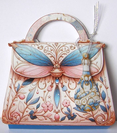 Fairy Purse Card Kit with internal pockets and ephemera JPEG and PNG by Margaret McCartney