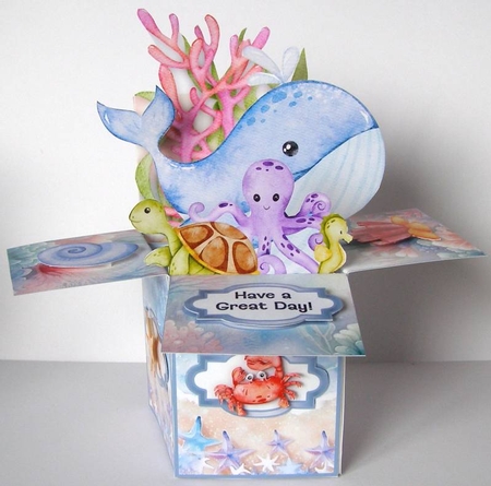 Deep Sea Celebration Box Card by Margaret McCartney