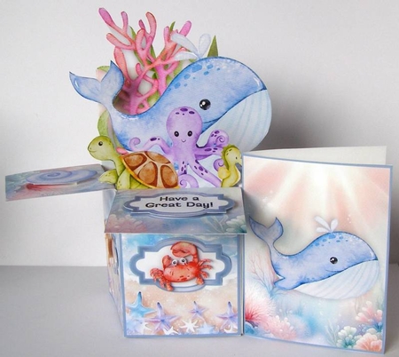 Deep Sea Celebration Box Card by Margaret McCartney