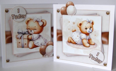 Cute Bear 2 Mini Kit    7X7 by Margaret McCartney