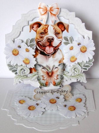 Give the Dog a Bone 6 Shaped Easel Card by Margaret McCartney