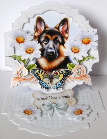 Give the Dog a Bone 9 Shaped Easel Card by Margaret McCartney