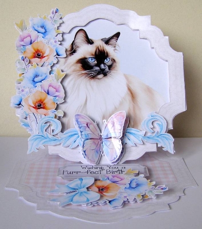 Kool Kitties 2 Shaped Easel Card by Margaret McCartney