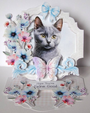 Kool Kitties 5 Shaped Easel Card by Margaret McCartney